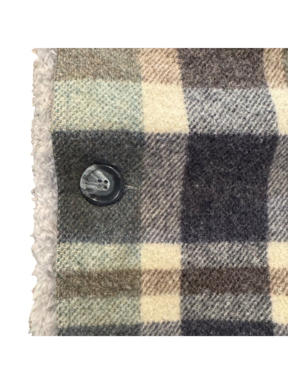 Vintage Amana Woolen Mills Poncho Size L 1970s Boho Hippie Earth Tones Plaid - Picture 9 of 11